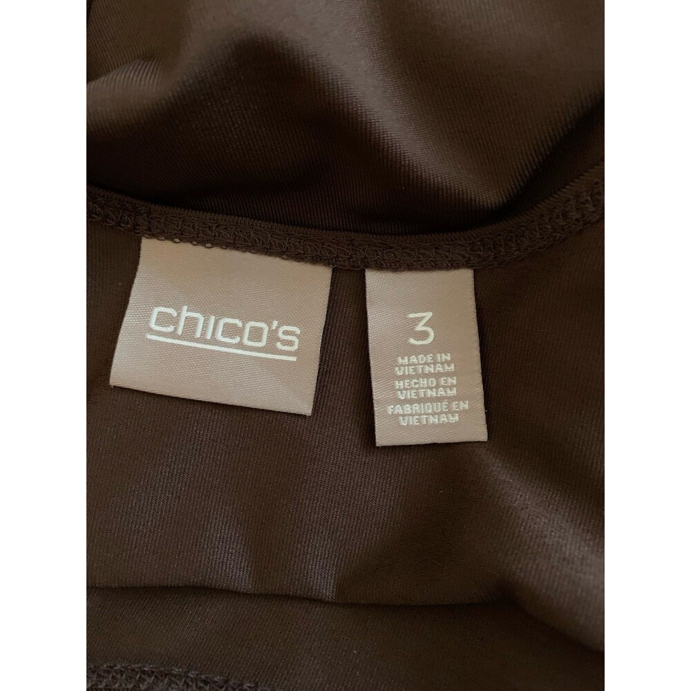 Chicos Size 3 Womens XL Brown Top Sleeveless Tank Layering Stretch - Picture 3 of 7